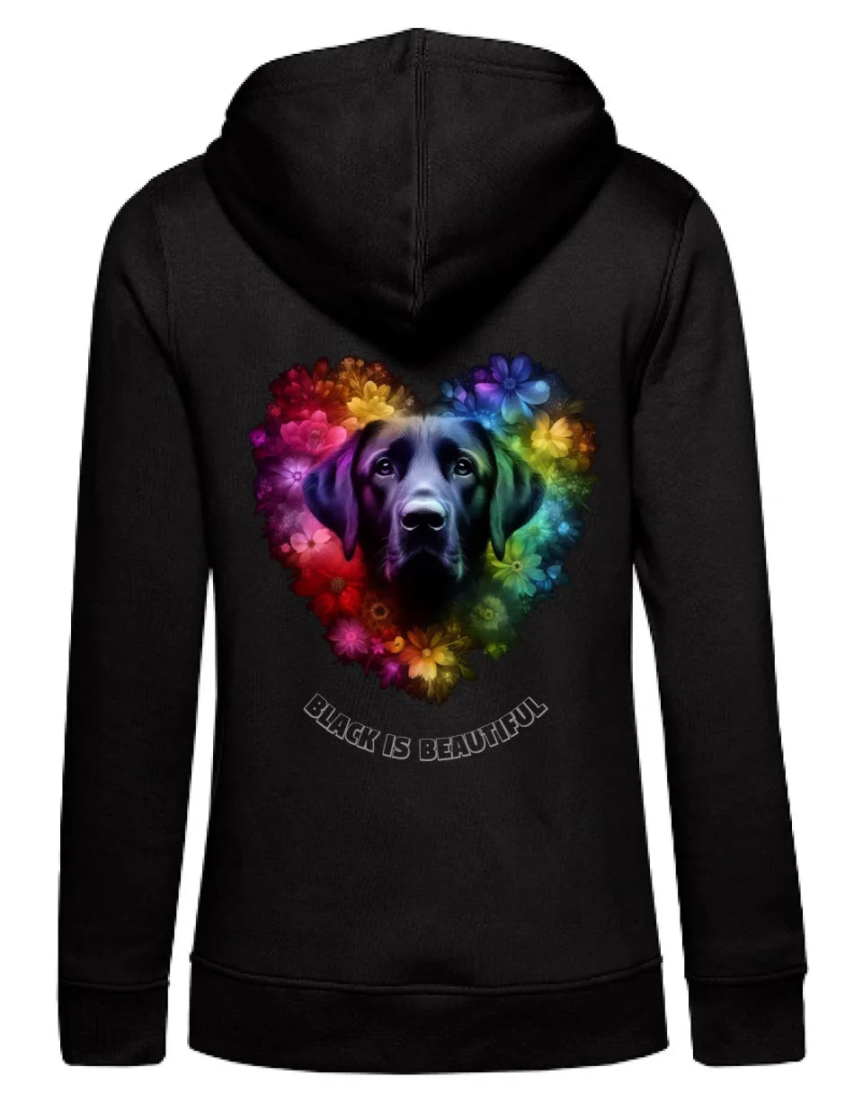 Damen Premium Bio Hoodie schwarz Back