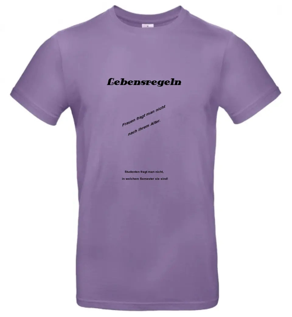 Männer Basic T Shirt 2 * Lebensregeln * personalisierbar