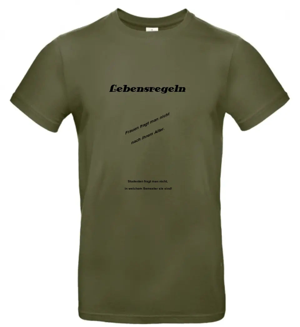 Männer Basic T Shirt 2 * Lebensregeln * personalisierbar