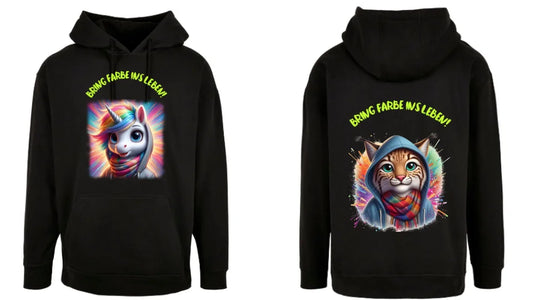 Unisex Oversize Hoodie black Front Back